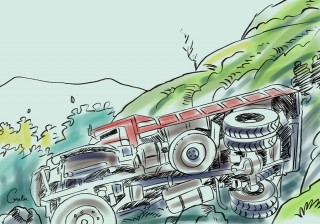 कालीगण्डकी करिडोरमा ट्रक दुर्घटना हुँदा ३ जनाको मृत्यु
