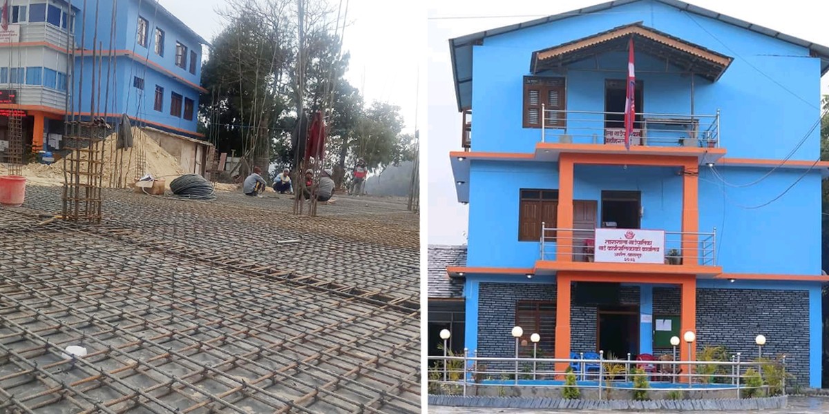 तीव्र गतिमा निर्माण भैरहेको छ ताराखोलाको प्रशासनिक भवन 