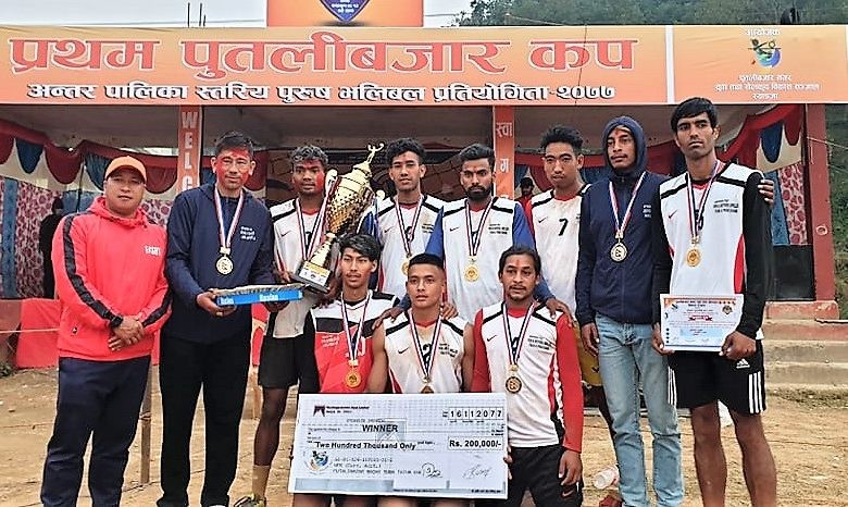 गलकाेटले जित्याे प्रथम पुतलीबजार कप भलिबलको उपाधी