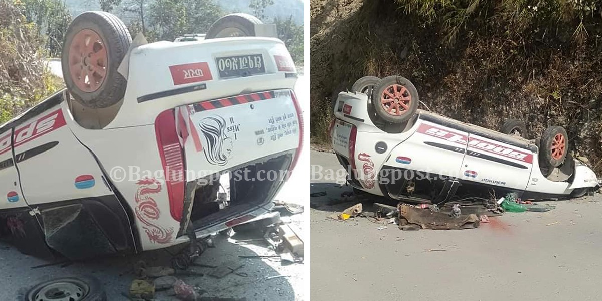 गलकोटमा ट्याक्सी दुर्घटना