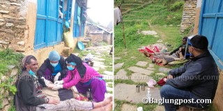 संक्रमितको घर–घरमा तमानखोलाका जनप्रतिनिधि र स्वास्थ्यकर्मी
