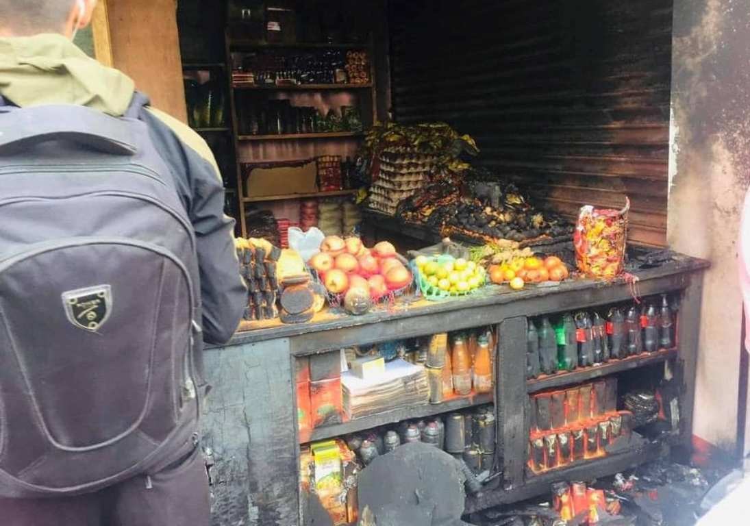 बागलुङको गलकोटमा एक तरकारी पसलमा आगोलागी