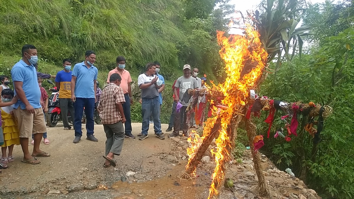 नेवार समुदायले बागलुङमा पनि मनाए घण्टाकर्ण