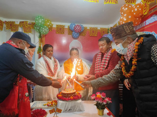 बुर्तिबाङमा स्नेह मिलन समारोह शिवध्वजारोहण कार्यक्रम