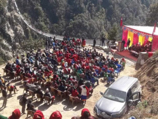 लेखानीमा निर्मित लामो झोलुङ्गे पुलको उद्घाटन