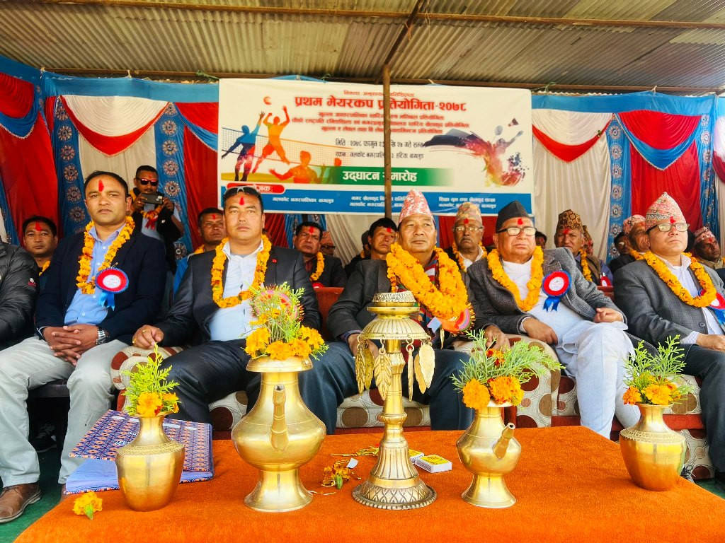 प्रथम गलकोट मेयर कप भलिबलको मन्त्री मेखलाल श्रेष्ठबाट उद्घाटन